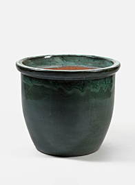 Moss Green Rolled Rim Pots