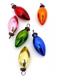 C7 Multicolor Mercury Glass Bulb Ornaments, Set of 12