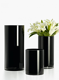 6x8-, 6x12-, & 7x16-inch Black Glass Cylinder Vases