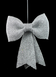 12in Iridescent Silver Glitter Bow