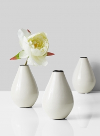 teardrop ceramic bud vase with peonies