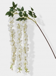 white wisteria silk flower spray