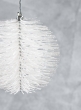 White Glitter Bottle Brush Ornament Ball