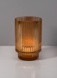 5in Amber Pleated Glass Votive Holder