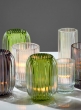 3 ¾in Pleated Glass Votive Holder, Set of 4