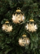 4in Zidan Gold Flake Clear Ornament, Set of 4