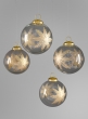 4in Zidan Gold Flake Clear Ornament, Set of 4