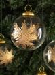 4in Zidan Gold Flake Clear Ornament, Set of 4
