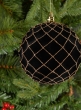 5in Flocked Black Ornament With Gold