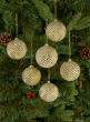 3in Gold Glitter Durian Ball Ornament, Set of 6