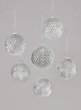 3in Silver Glitter Durian Ball Ornament, Set of 6