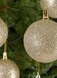 3in Platinum Glitter Ornament, Set of 6