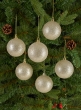 3in Platinum Glitter Ornament, Set of 6