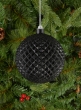 5in Glitter Spike Black Ornament