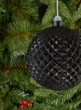 5in Glitter Spike Black Ornament