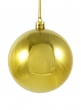 3 ⅛in (80mm) Shiny Gold Plastic Ornament Ball, Set of 6