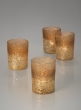 4in Pale Gold Ombre Glass Votive Holder, Set of 4