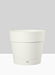 8in & 10in Loft White Plastic Pot With Attached Saucer