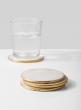 4in Marble Coaster with Gold Edge, Set of 4