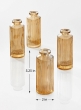 Amber Pleated Glass Bottle Bud Vase, Set of 4