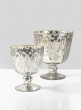 7in & 9in Patterned Silver Mercury Glass Coupes