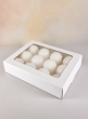 3 1/8in (80mm) Matte Pearl Glass Balls, Set of 12