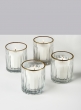 Etched Glass Votive Holders With Gold Rims