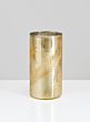 5 ½in Palm Etched Gold Mercury Glass Cylinder