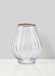 6in Gold Rim Balloon Glass Vase