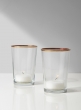 Tapered Glass Votive Holder With Gold Rim, Set of 6