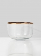 glass wedding event centerpiece bowl with gold edge