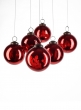 6in Antique Red Glass Ball Ornament, Set of 2