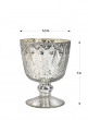 7in & 9in Patterned Silver Mercury Glass Coupes