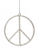 Silver Beaded Peace Sign Ornament JG