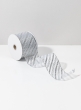 2 ½in x 10yds Roll Ribbon-White/Silver