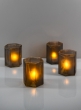 4 ½in Vallarta Smoke Frost Candle Holder, Set of 4
