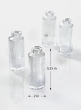 Clear Pleated Glass Bottle Bud Vase, Set of 4