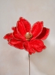 Flocked Red Magnolia Pick