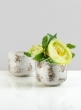 4in Taino White Ceramic Glazed Pot, Set of 2