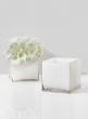 6in White Glass Cube