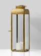Alazhar Square Gold Lantern, 9 ½in H