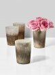 3 x 4in Ombre Gold Frost Glass Vase, Set of 4