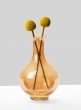 gold luster bottle bud vase with craspedia billy buttons
