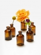 4in Dark Amber Glass Bottle Vase, Set of 6