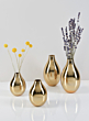 6in Cordoba Gold Vase, Set of 2
