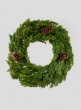 24in Green Cypress Wreath With Pine Cones