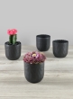 3in Chacin Aluminium Black Mini Pots, Set of 4