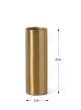 Bretagne Matte Gold Steel Cylinder Vase, 6in H