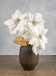 26in White Poinsettia Spray