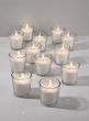 24-Hour White Votives In Clear Glass, Set of 12